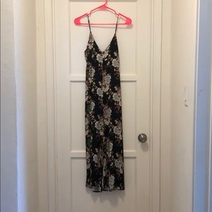 Reformation floral v-cut jumpsuit